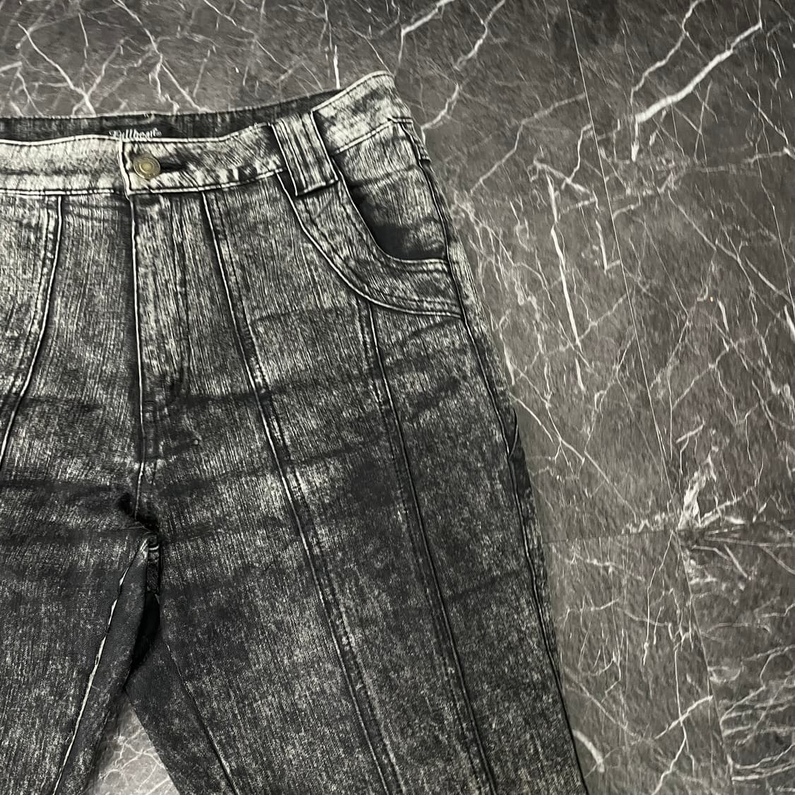 FullHeart 더티 워시드 흑청 부츠컷 데님 팬츠 상품이미지7