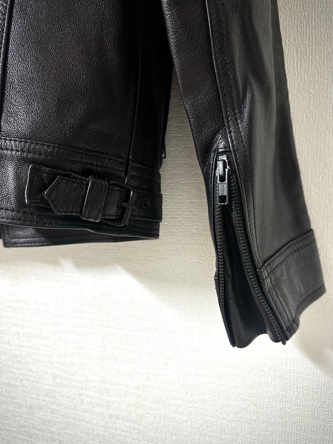 206 HOMME 고트스킨 레더 하이넥 자켓 50 size (신품급) 상품이미지6