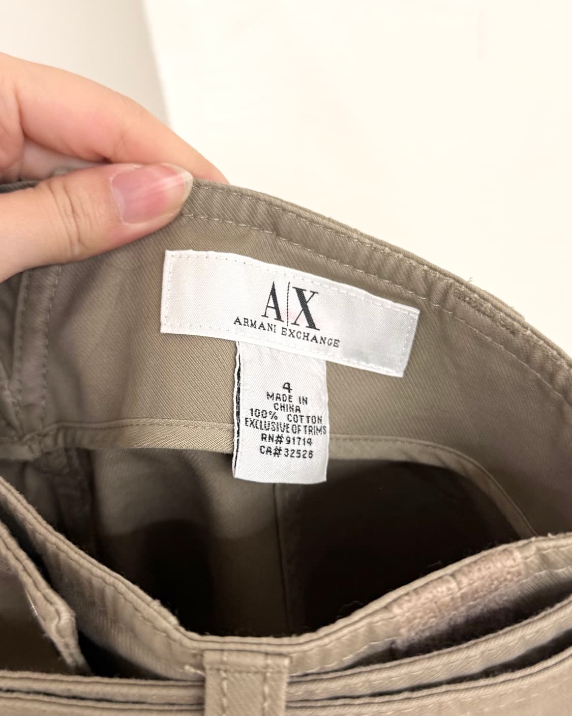 아르마니 익스체인지 베이지 코튼 벨트 스커트 상품이미지7