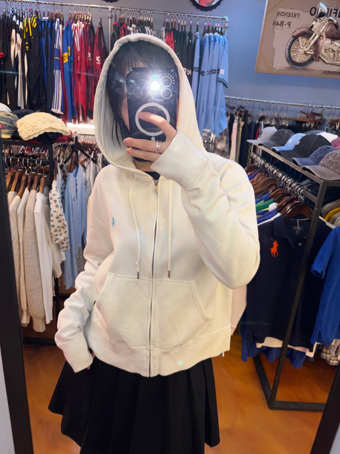 폴로 랄프로렌 화이트 집업 후드 상품이미지1