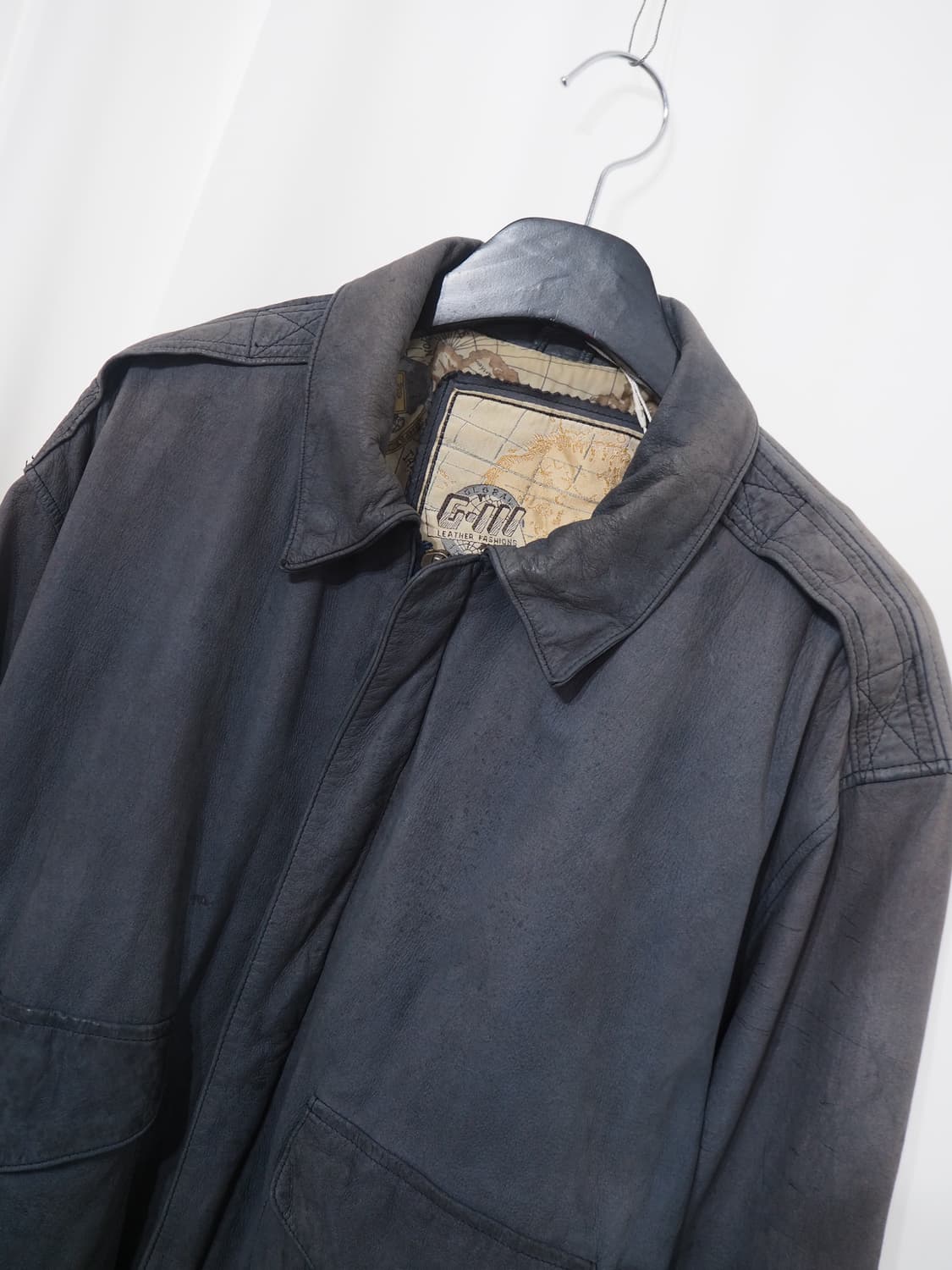 vintage faded leather jacket  상품이미지3