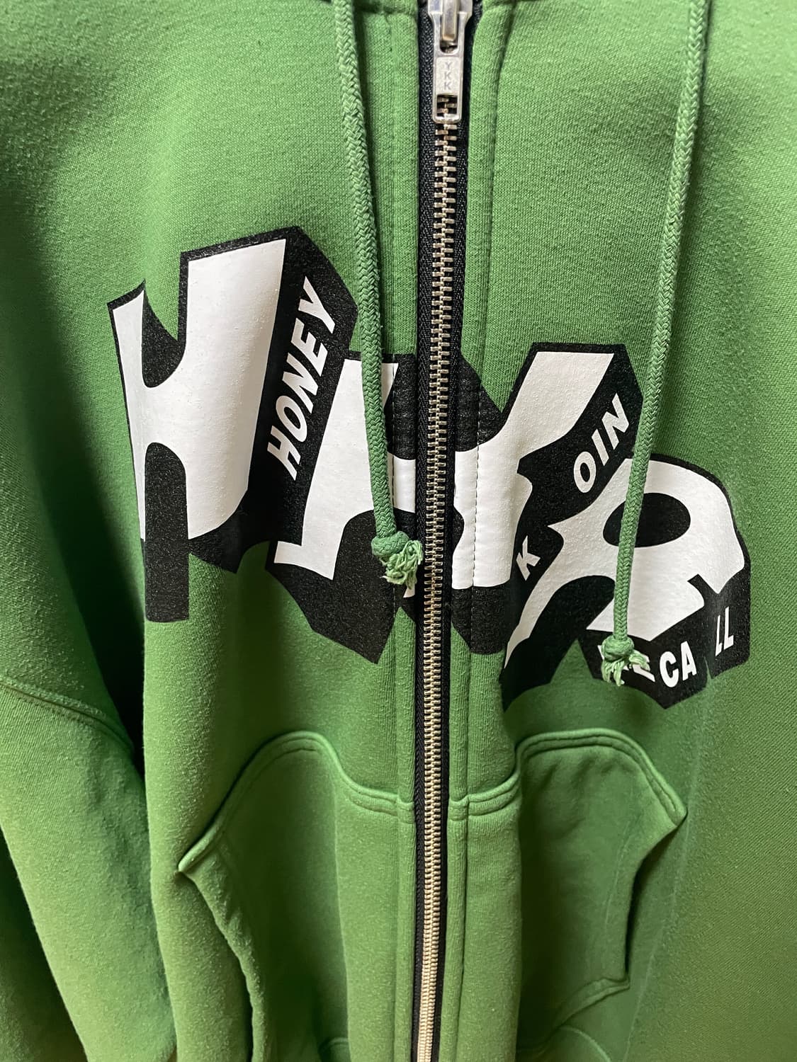 M 허니스쿱하우스x코인서울x리콜 후드집업 그린 상품이미지3