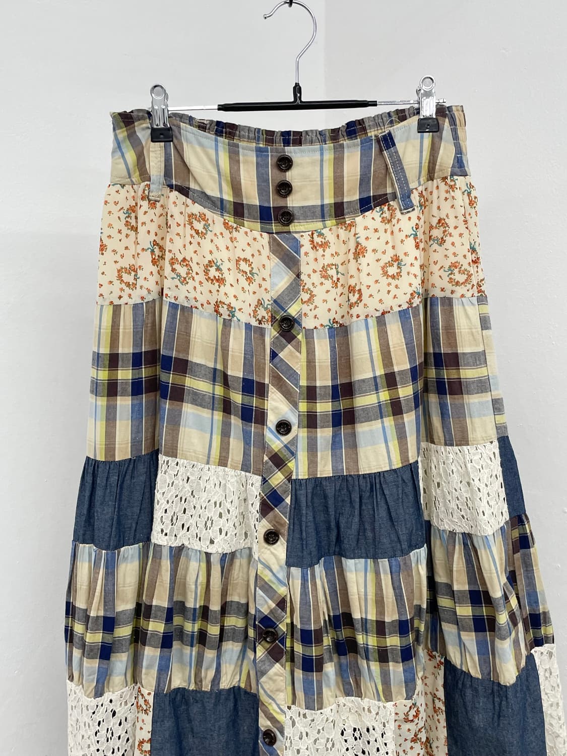 모리 패치워크 버튼 스커트 *레어 상품이미지3