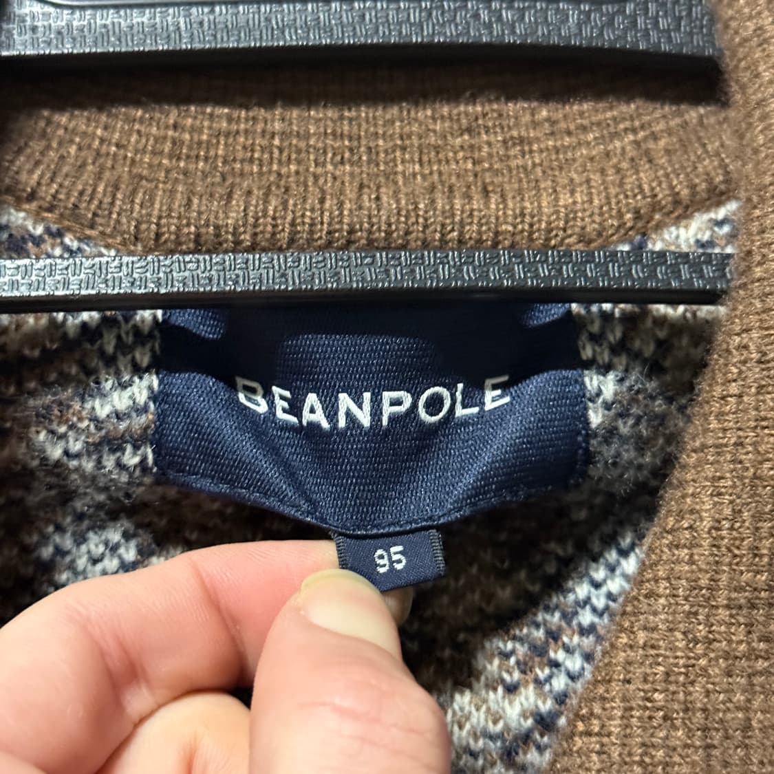 빈폴 하운드투스 체크 울 95% 니트 집업 자켓 상품이미지5