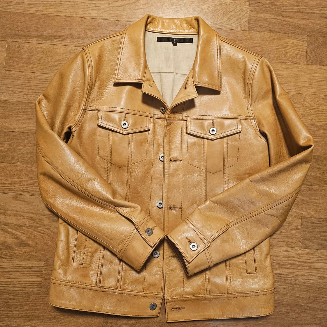 made in japan 소가죽 트러커 자켓 상품이미지4