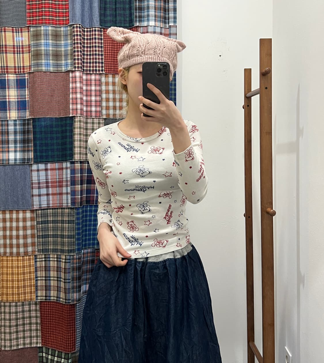 Joey 히스테릭글래머 화이트 퍽베어 크롭탑 상품이미지4