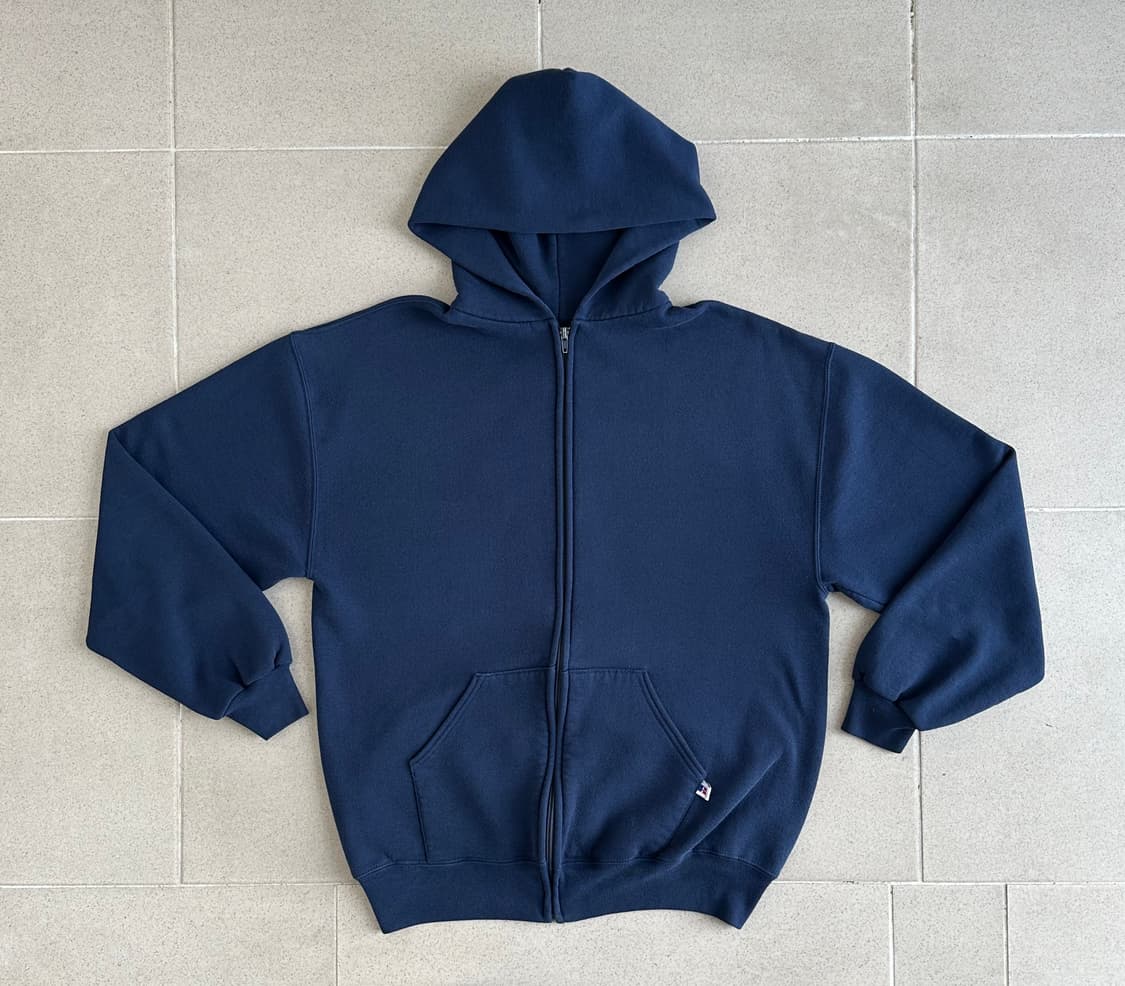 90s 빈티지 러셀 후드집업 네이비 L USA 상품이미지1