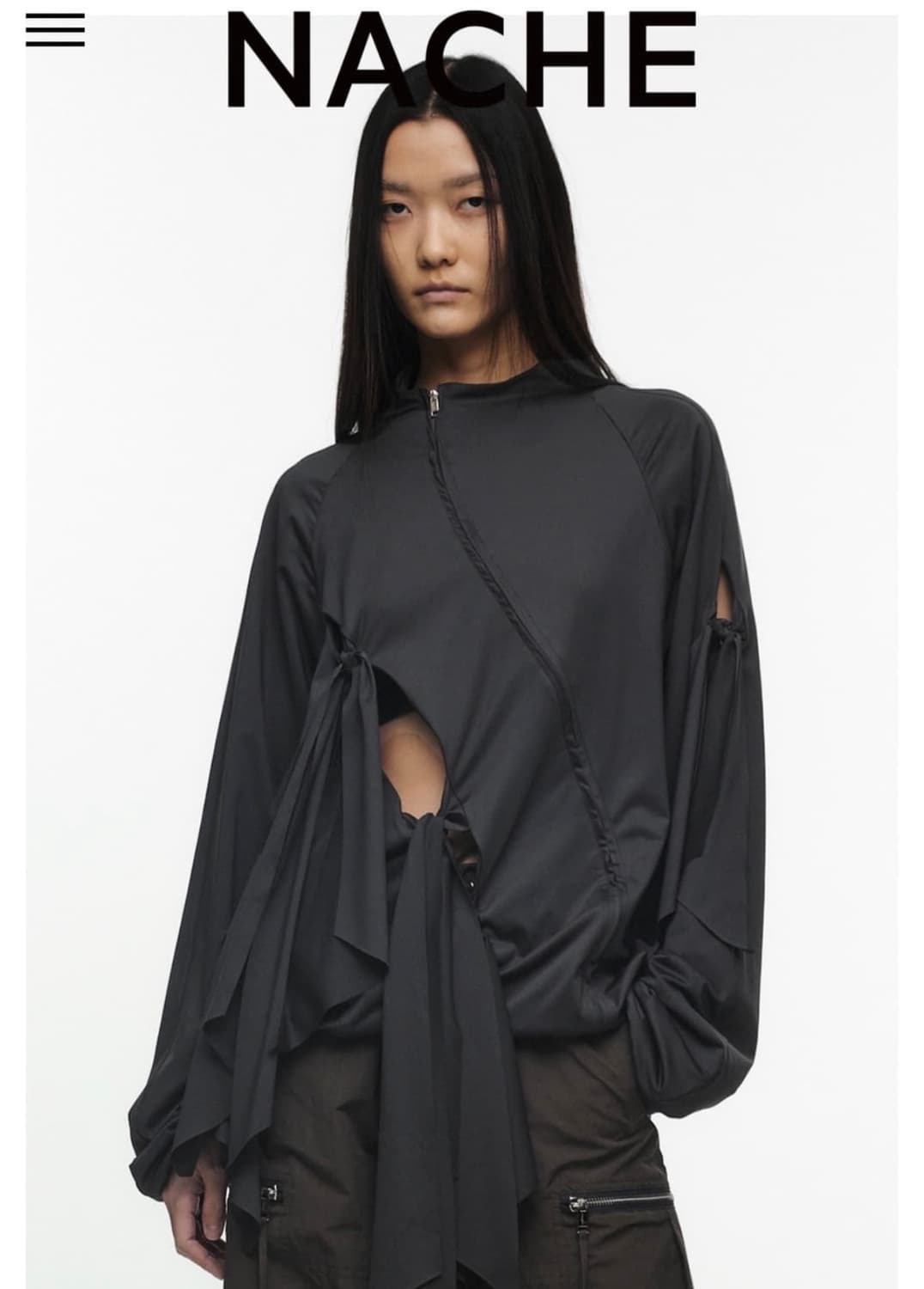 NACHE TIE JERSEY JAKET 차콜 상품이미지2