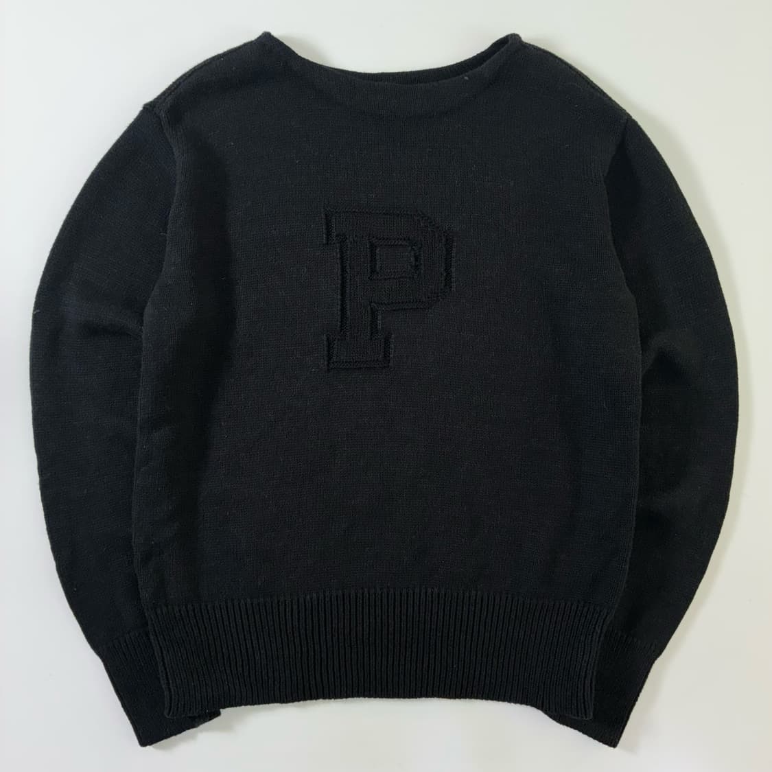 Polo  폴로 랄프로렌 코튼 빅 p 레터링 보트넥 니트 상품이미지1