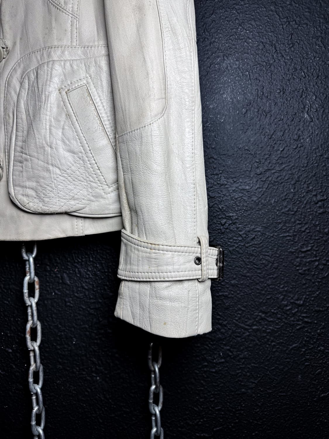 Ivory high-neck leather jacket  상품이미지6