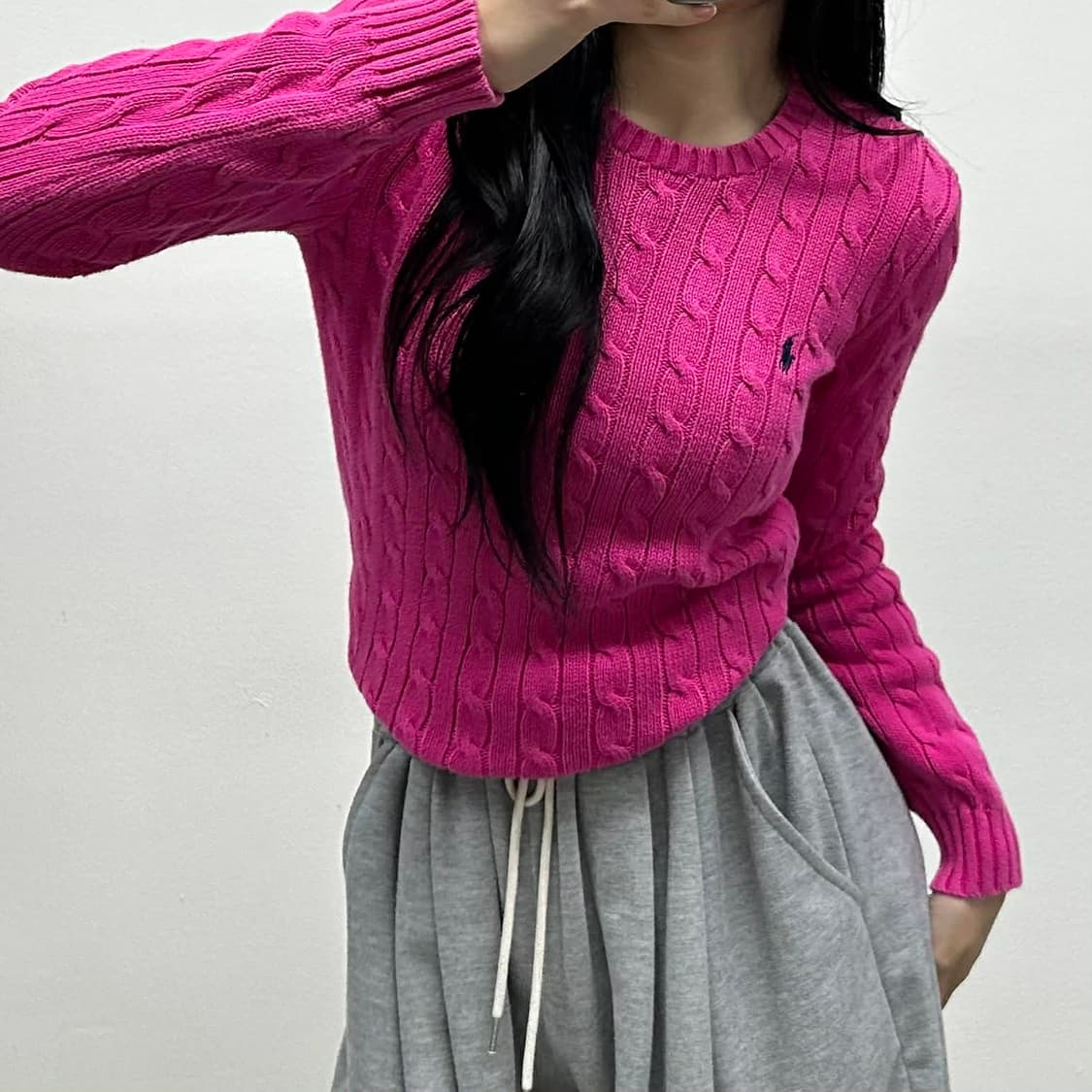 폴로 랄프로렌 케이블 걸즈 크루넥 니트(M) 상품이미지2