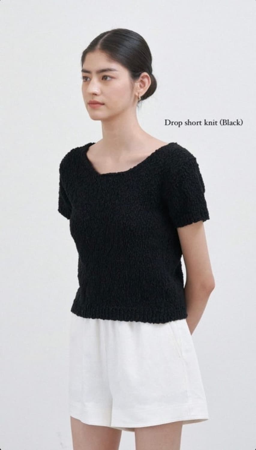 오브네어 short knit 블랙 상품이미지1