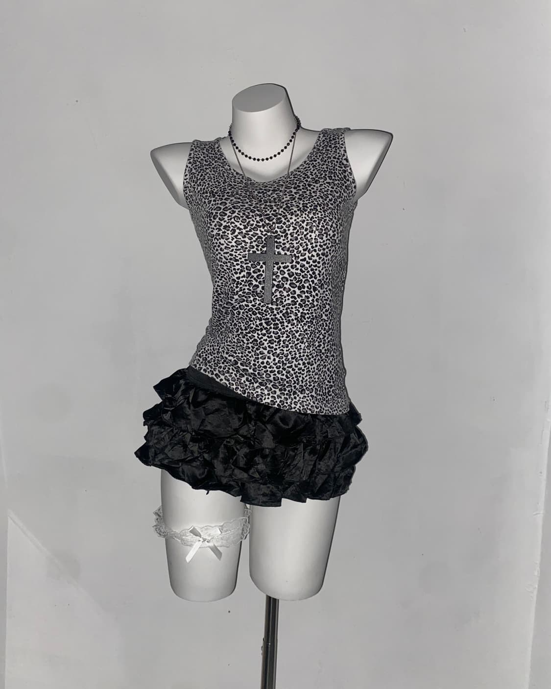 Leopard Cross-Bac Sleeveless Top 상품이미지1