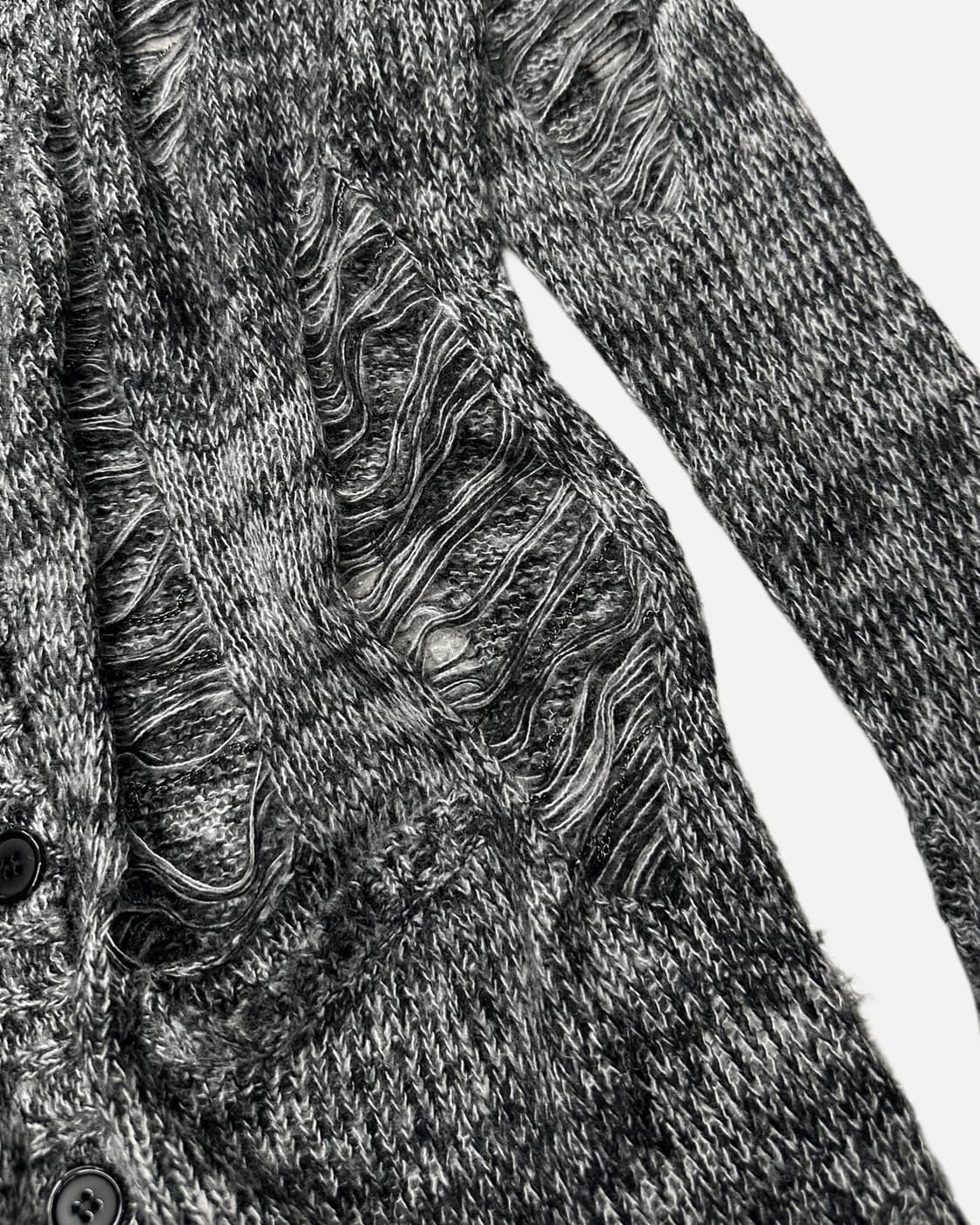 distressed chain knit cardigan 상품이미지3