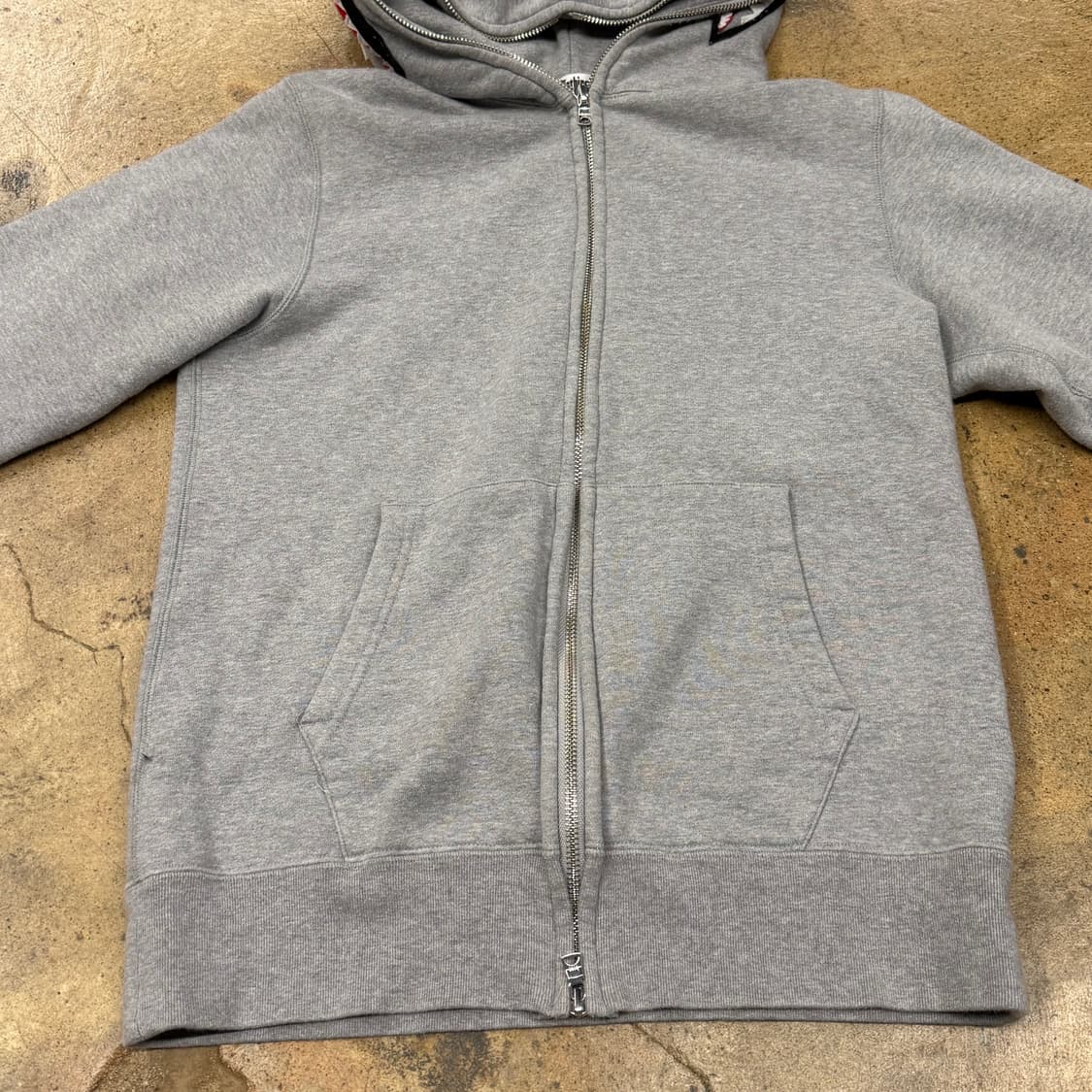 베이프 샤크 풀 집 후드집업 그레이 상품이미지3