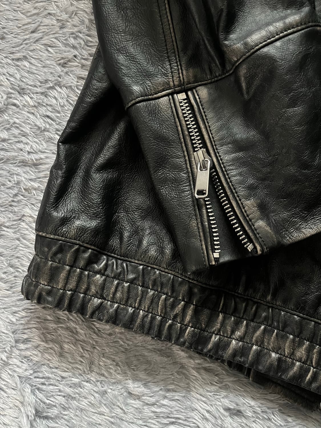 (희소) 자라 ZW컬렉션 리얼레더 빈티지 이펙트 자켓 상품이미지4