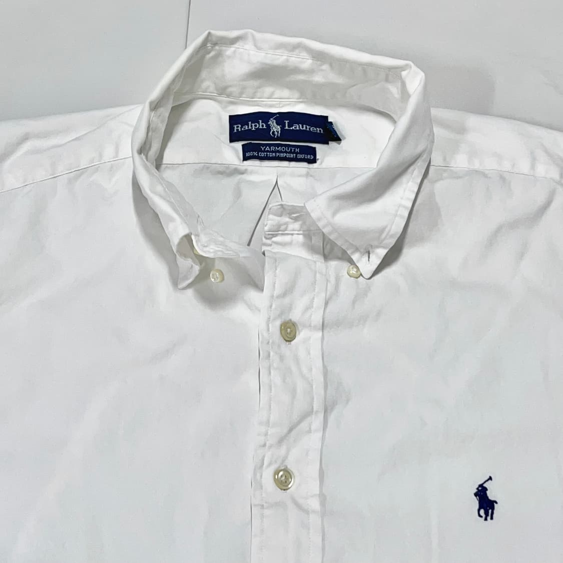 [정품] 폴로 화이트 / 네이비포니 솔리드 오버핏 셔츠 [ 17 ] 상품이미지4