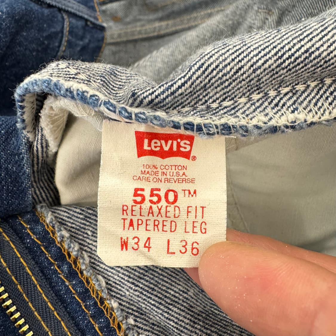 90s 리바이스 550 오렌지탭 테이퍼드 데님 made in USA 상품이미지6