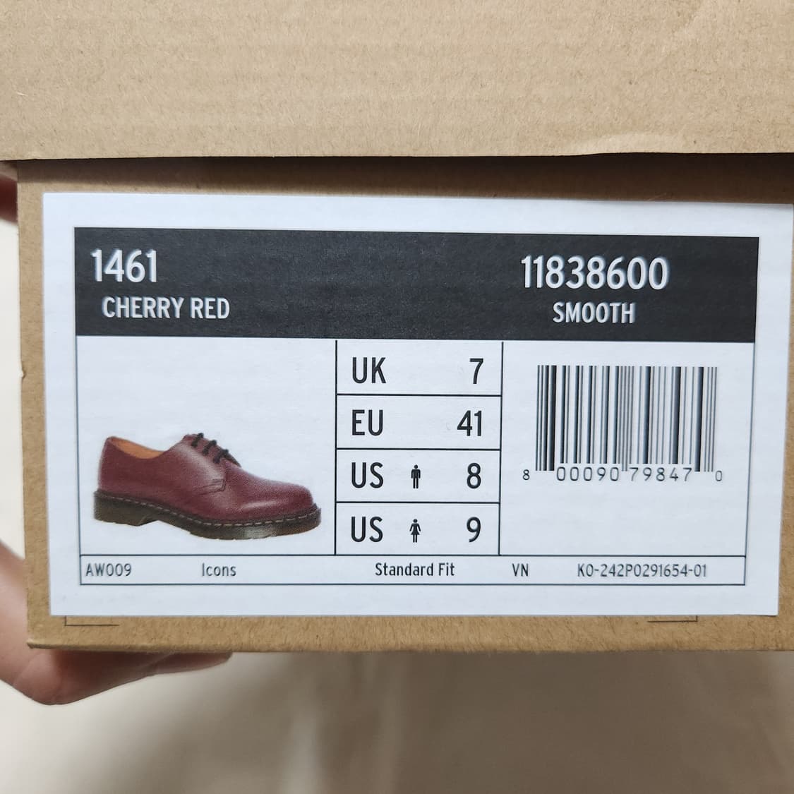 [7UK] 닥터마틴 1461 스무스 체리레드 3홀 (260~265) 상품이미지4