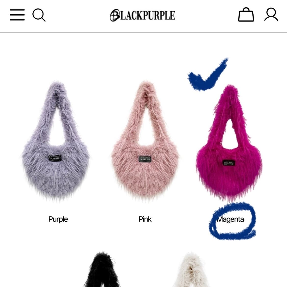 블랙퍼플 Pug Bag 마젠타 상품이미지1
