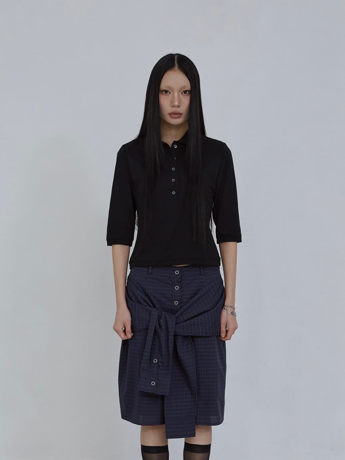 우우소오 피케 롱슬리브(블랙) 상품이미지2