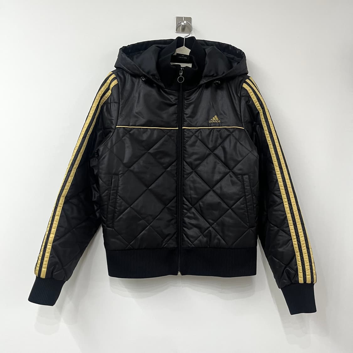 아디다스 검골 누빔 패딩 크롭 후드 자켓 상품이미지2