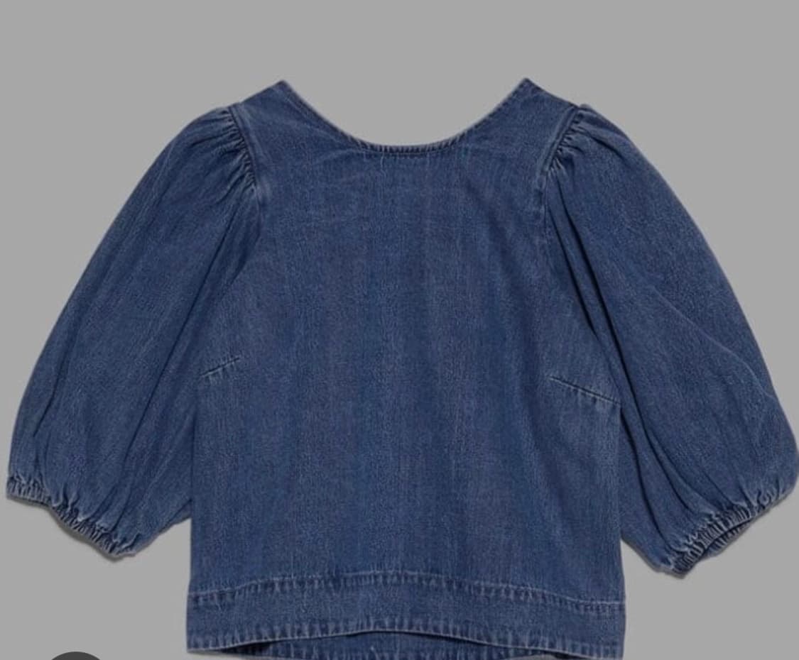 [ZARA] 자라 벌룬 소매 데님 블라우스 (반전 뒷태 상품이미지4