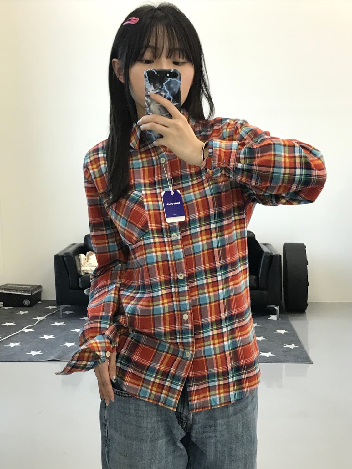 저널스텐다드 레드 체크남방셔츠 상품이미지2