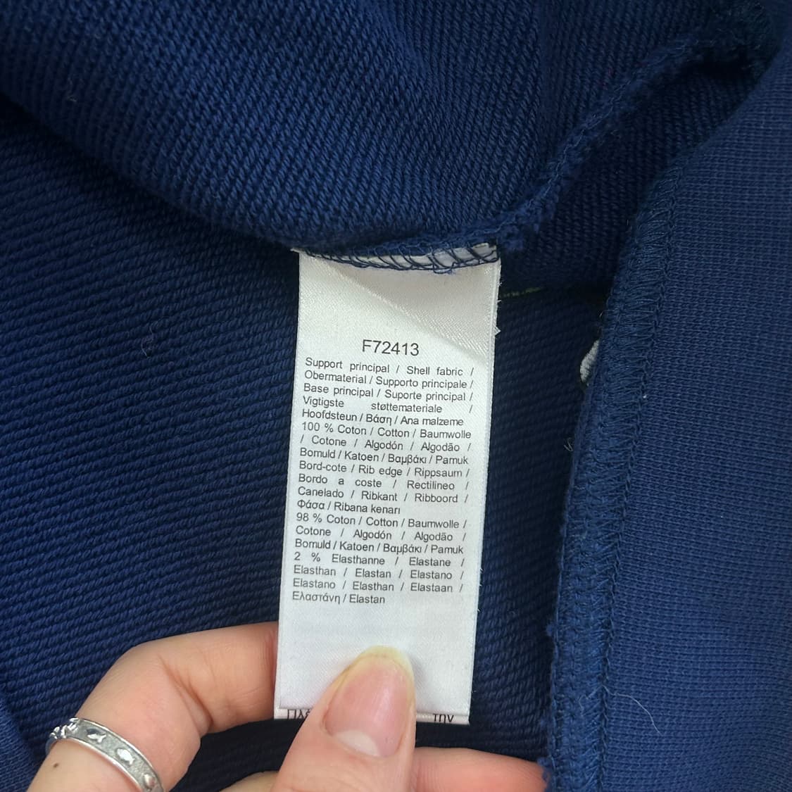 Lacoste 라코스테 그래픽 자수 로고 블루 후드티 상품이미지6