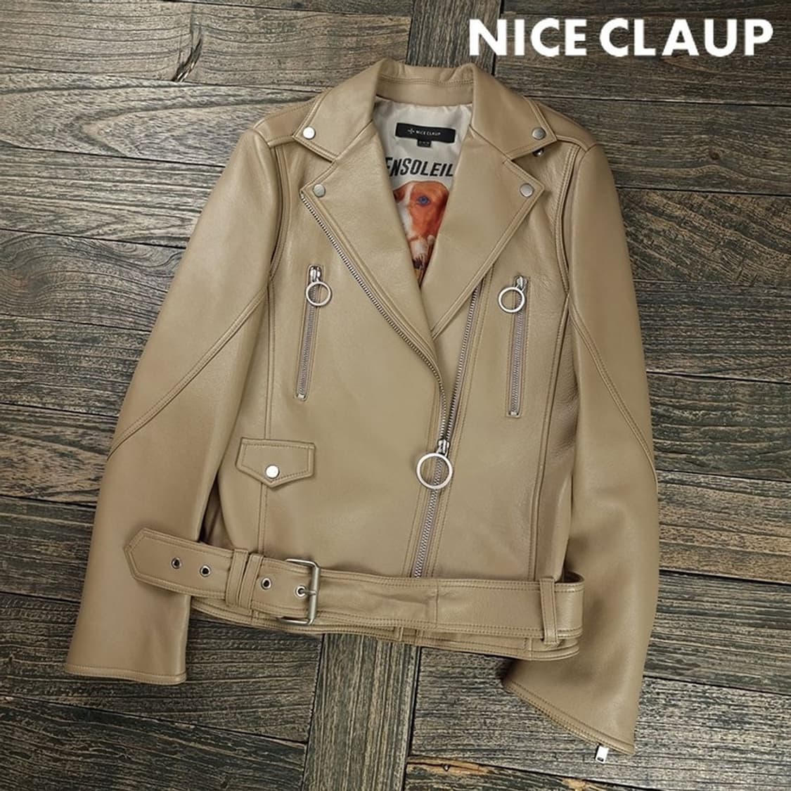 [나이스클랍] 리얼 램스킨 양가죽 사선 라이더 자켓 M19140 상품이미지1