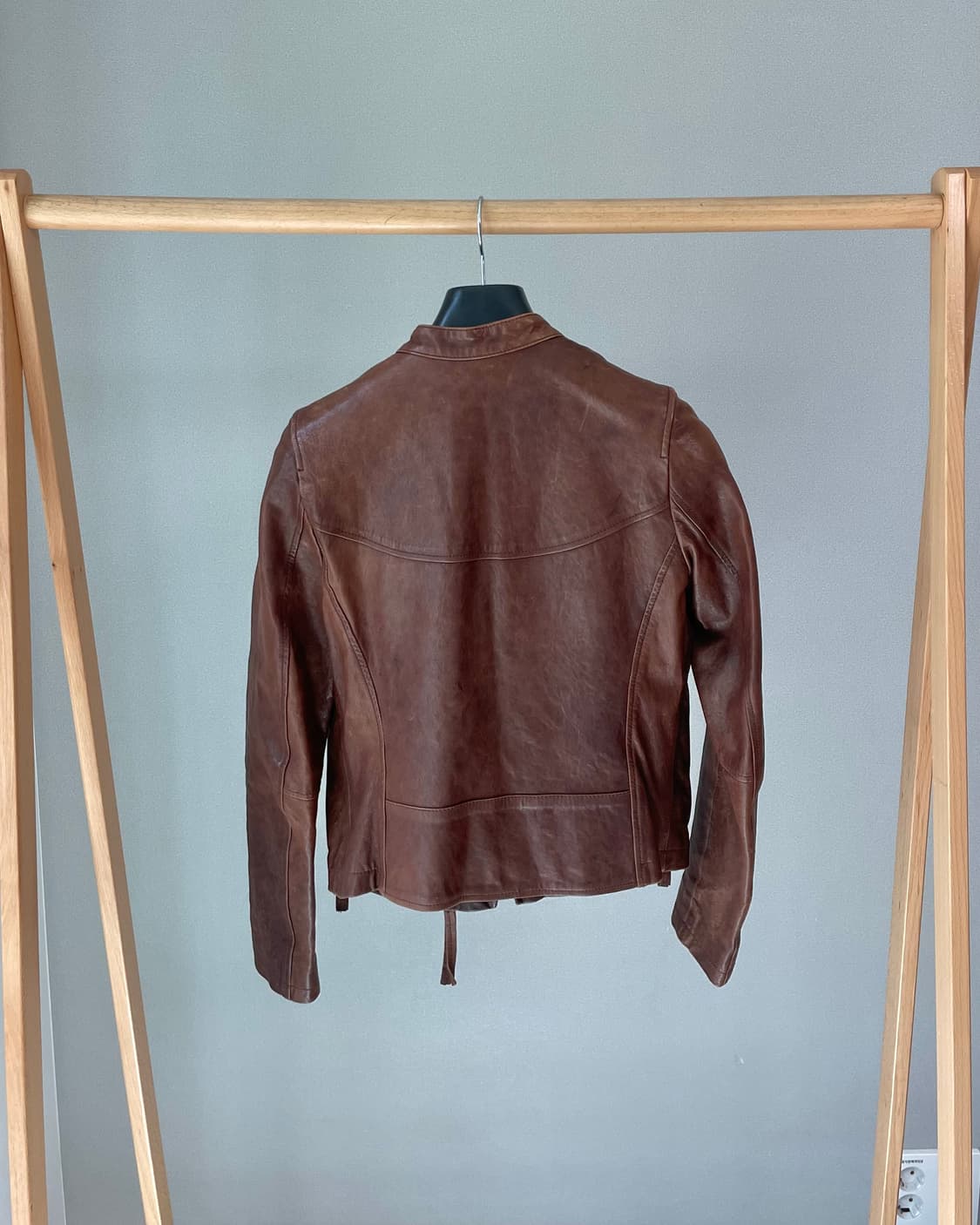 램스킨 차이나카라 라이더 자켓 (Brown) 상품이미지4