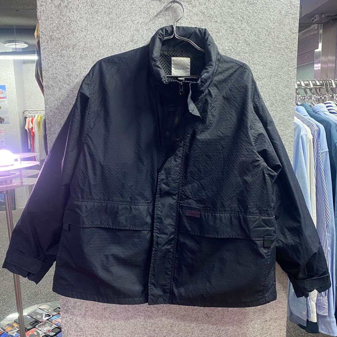 그라미치 스몰로고 블랙 바람막이 B3177 상품이미지2