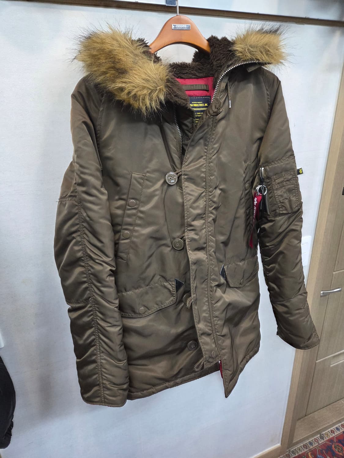 알파인더스트리 퍼 파카 패딩 m 브라운  상품이미지6