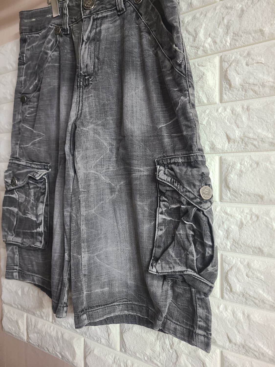 빈티지워싱 그레이 데님반바지(30-32) 상품이미지2