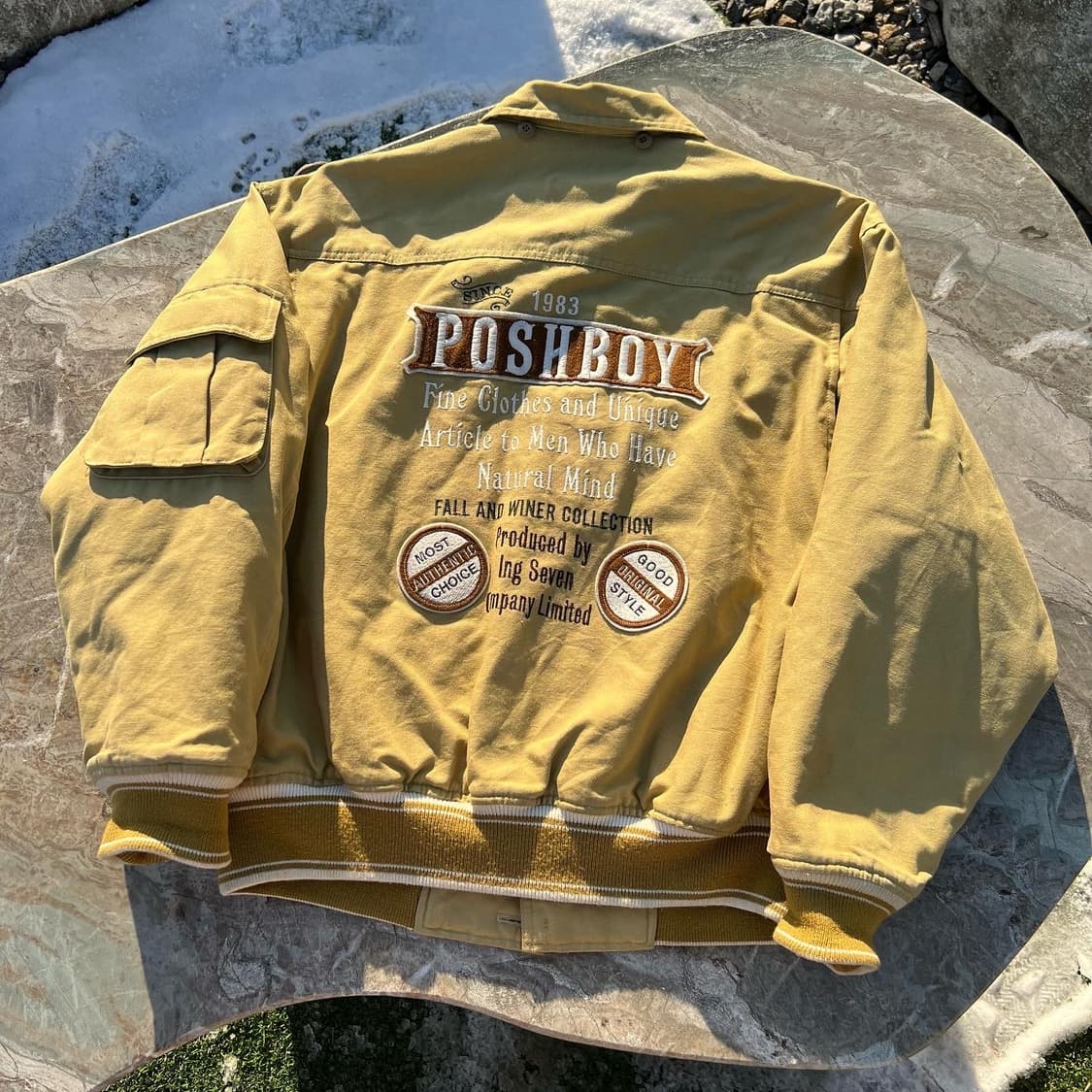 PoshBoy 포쉬보이 자수로고 바시티자켓 상품이미지1