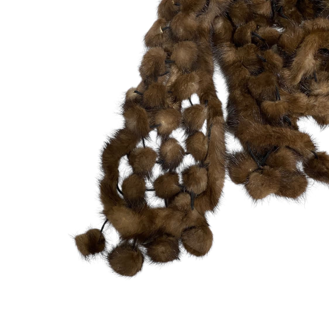 브라운 구슬털 짜임 머플러  상품이미지2