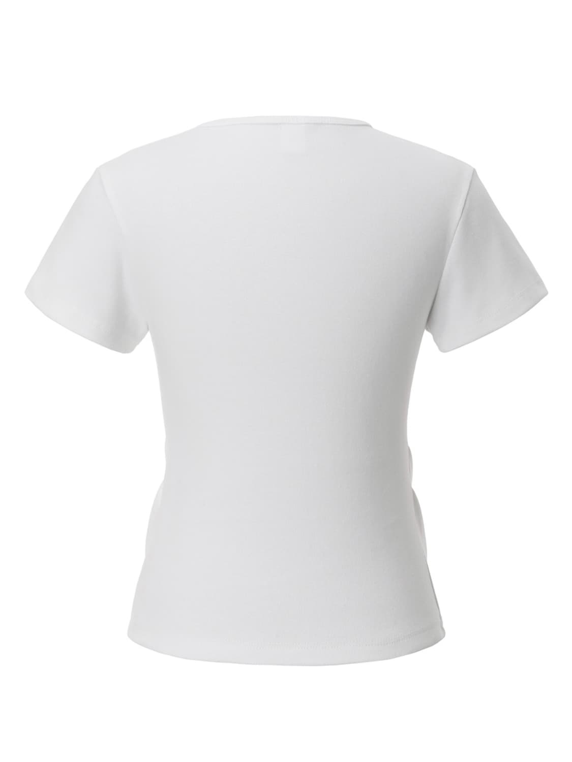 [택O새상품] 이네기 딥턱 숏 슬리브 반팔 티셔츠 화이트 OS 상품이미지2