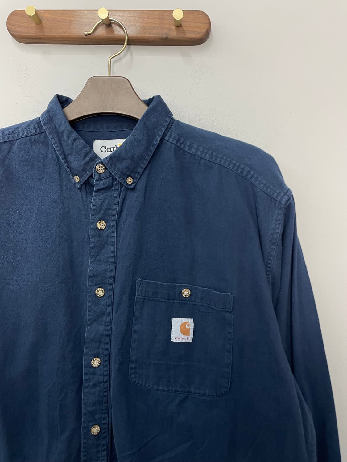 칼하트 네이비 원포켓 셔츠 H2468 상품이미지3