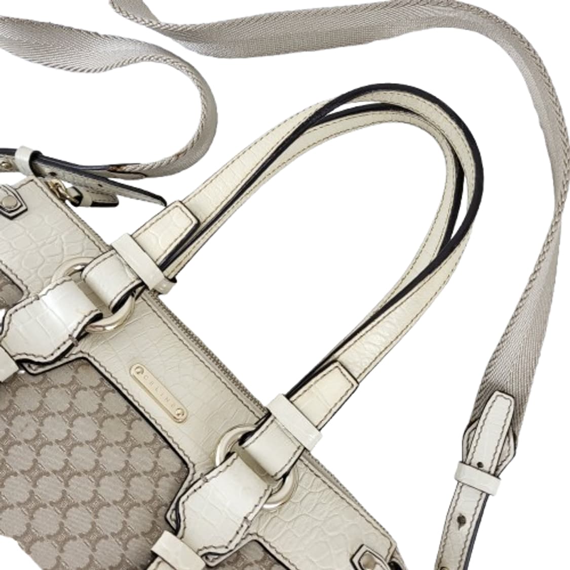 정품 셀린느 마카담 캔버스 & 크록 엠보싱 가죽 숄더백 상품이미지8