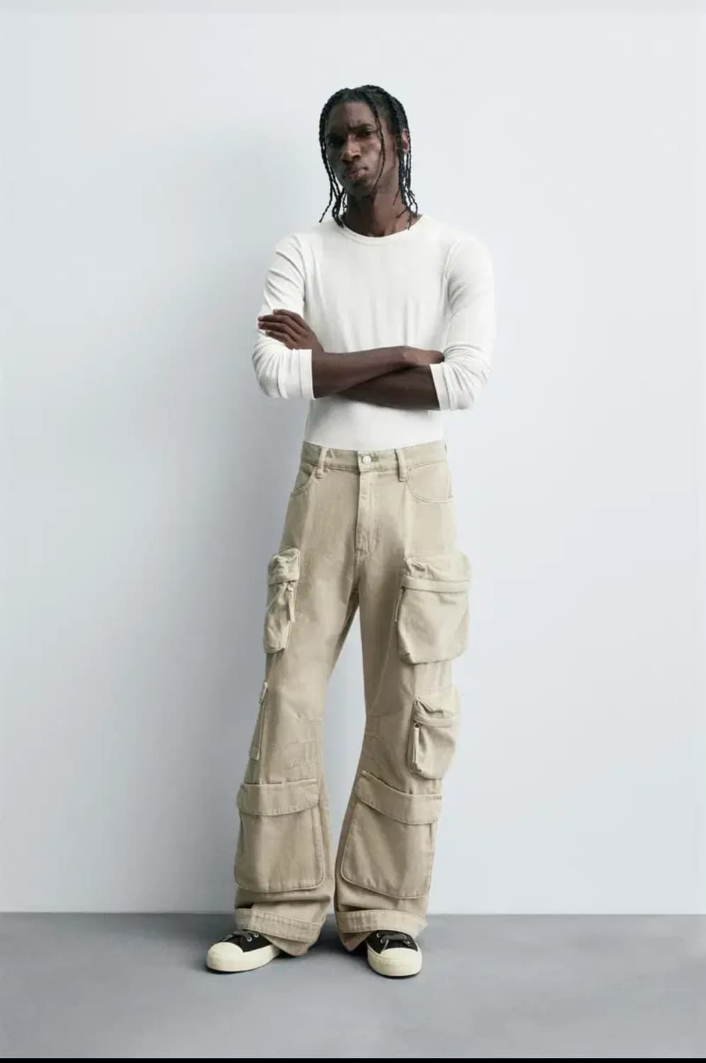 자라 유틸리티 포켓 팬츠 라이트 샌드 32 상품이미지4