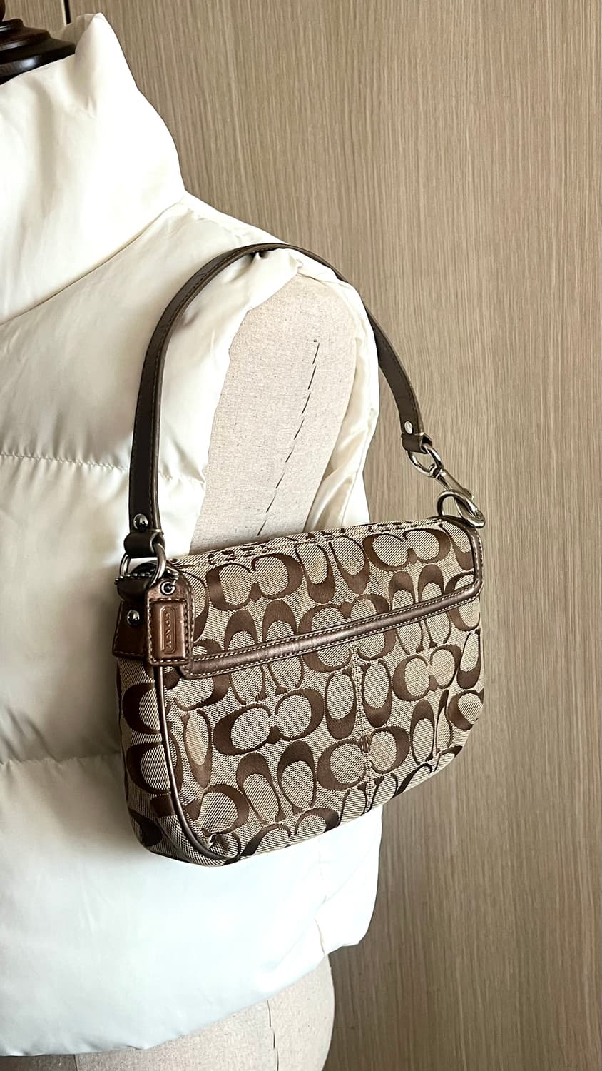 90s coach 코치 시그니처 브라운 숄더백 상품이미지5