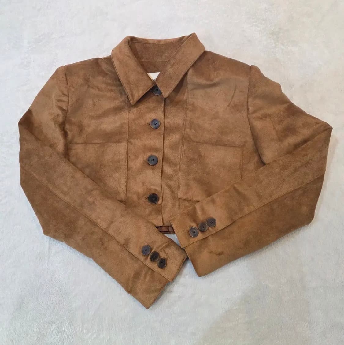 (여성) 브라운 스웨이드 크롭 자켓 상품이미지5