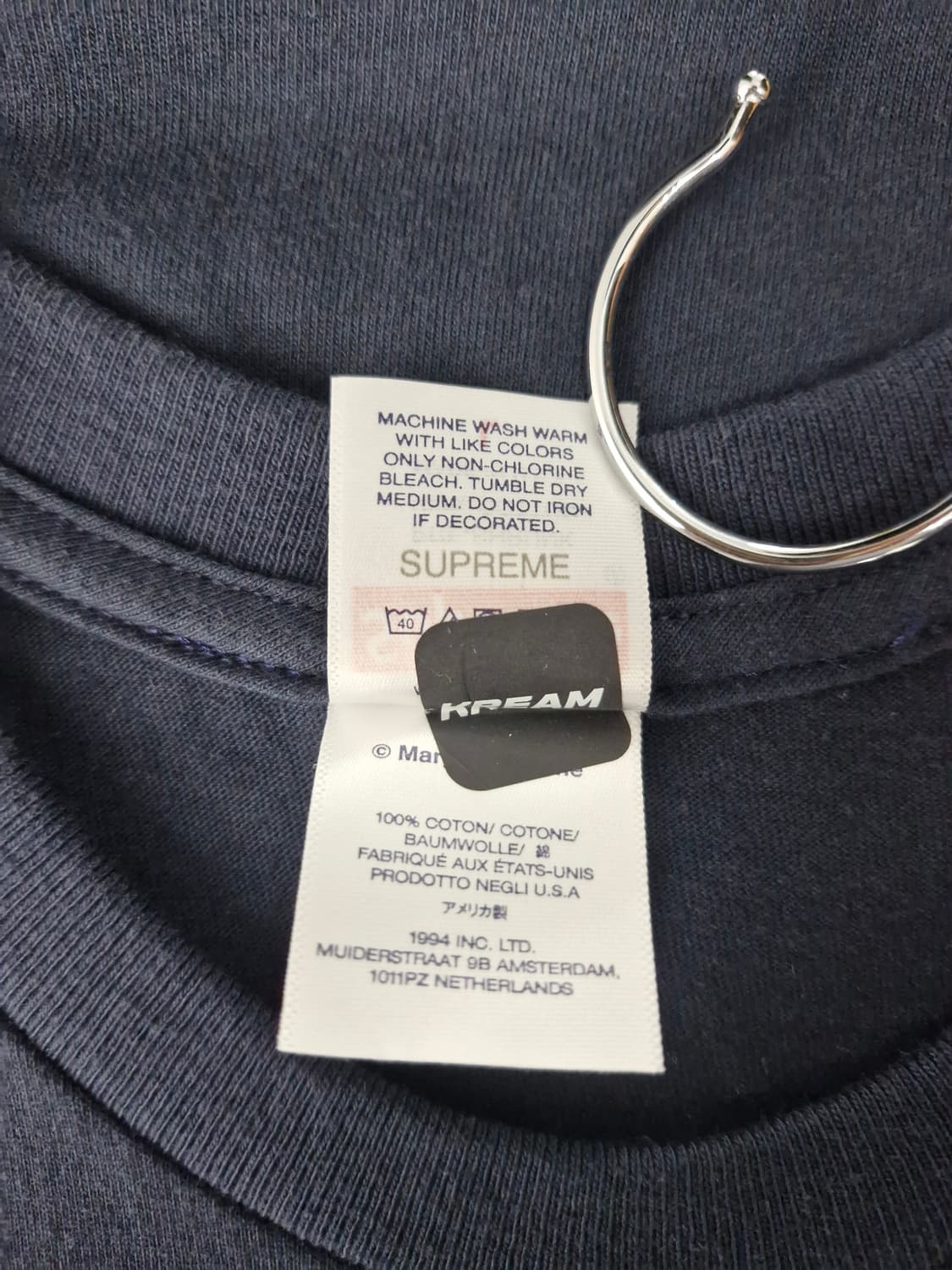 24ss 슈프림 x 마가렛 킨 티어드롭 티셔츠 네이비 상품이미지5
