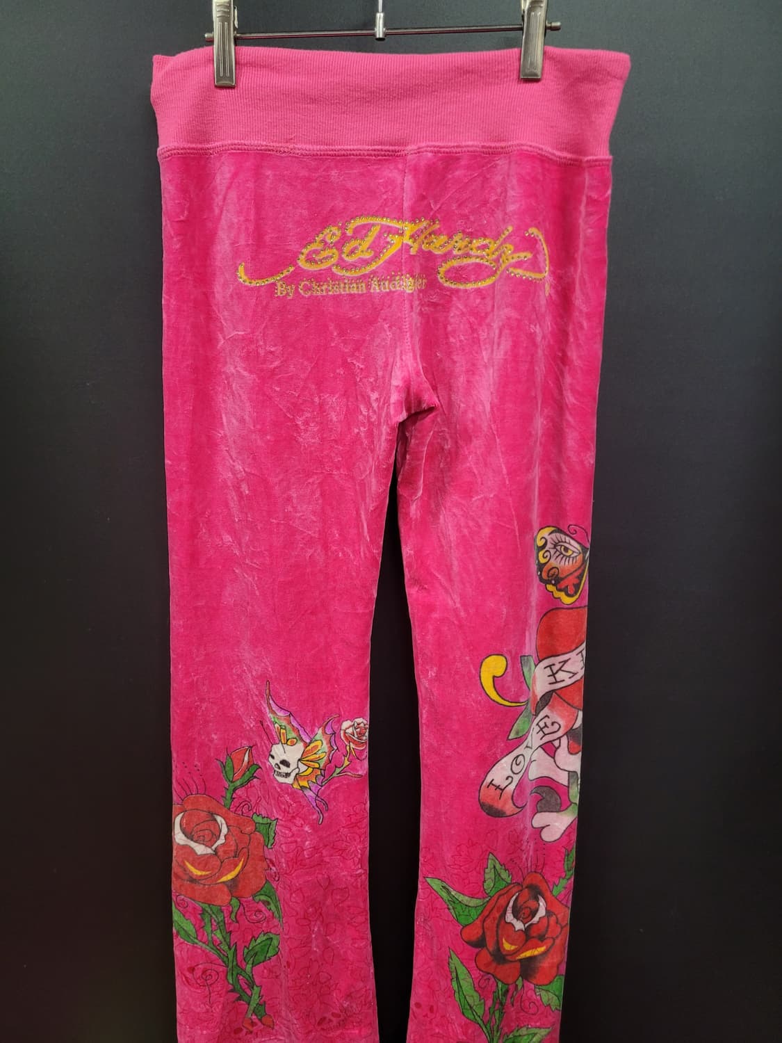 Ed Hardy 에드하디 올드스쿨 펑크 벨루아 트랙팬츠 상품이미지4