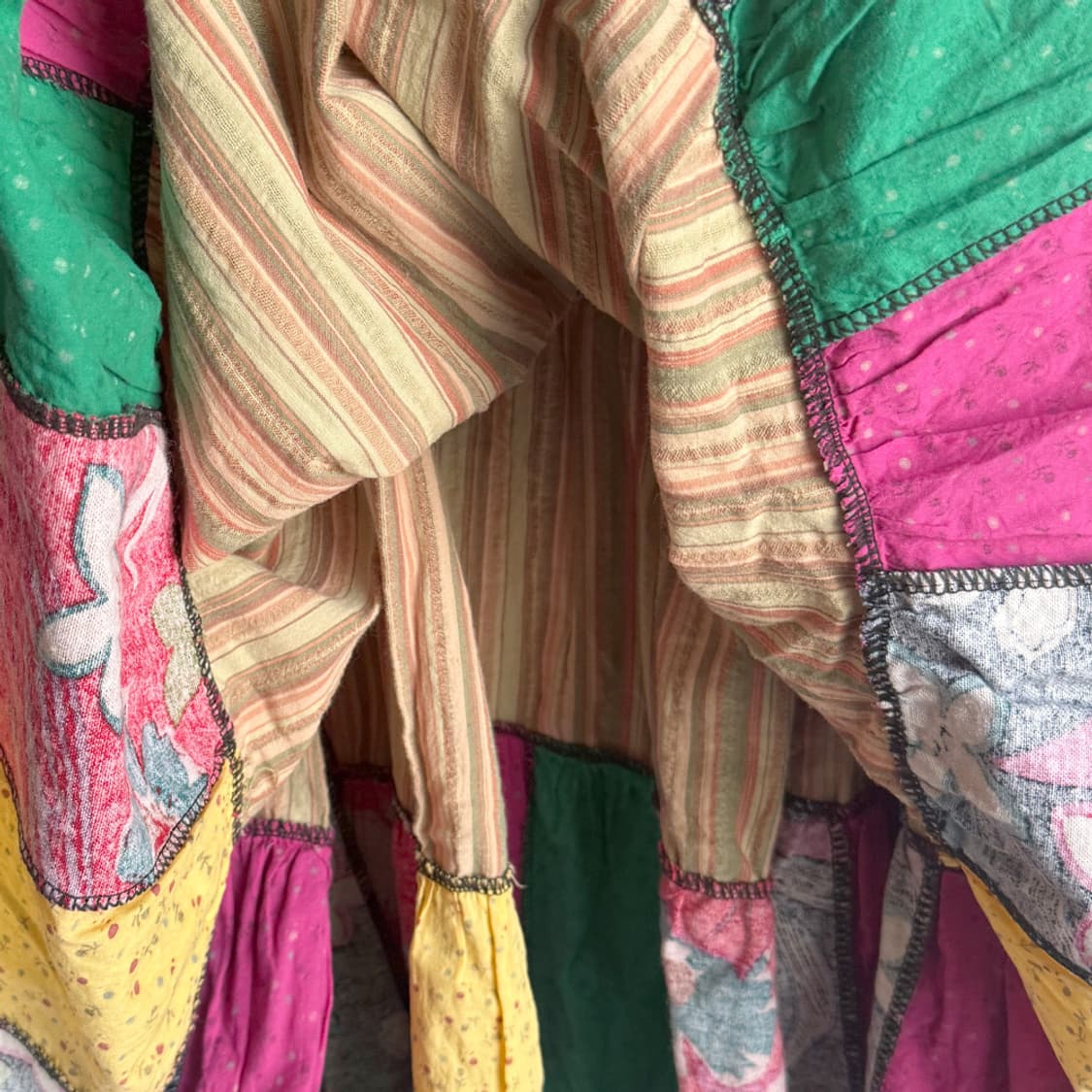 샨티 패치워크 캉캉 롱 스커트 상품이미지6