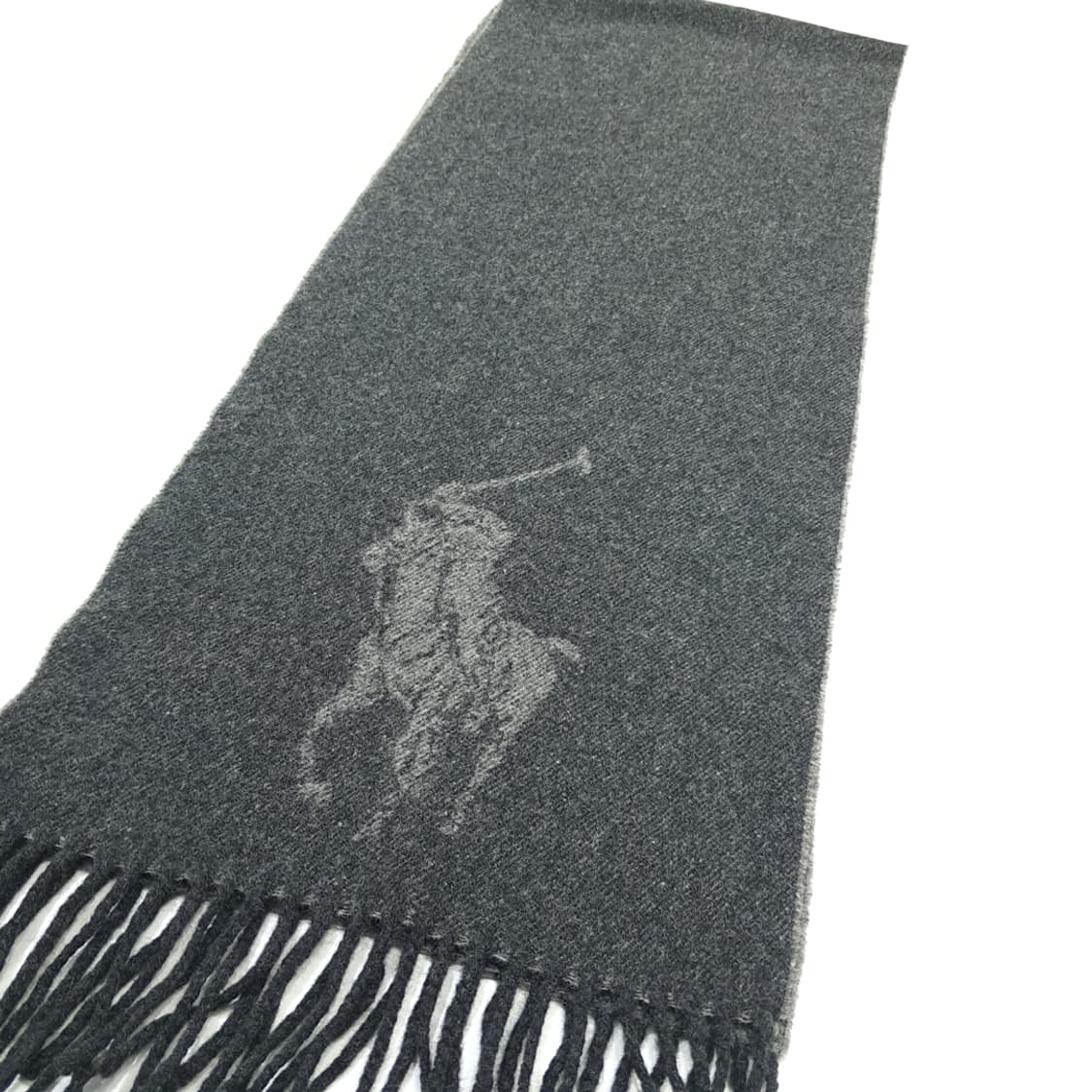 MX225 폴로 랄프로렌 그레이 빅포니 램스울 양면 목도리 머플러 상품이미지6