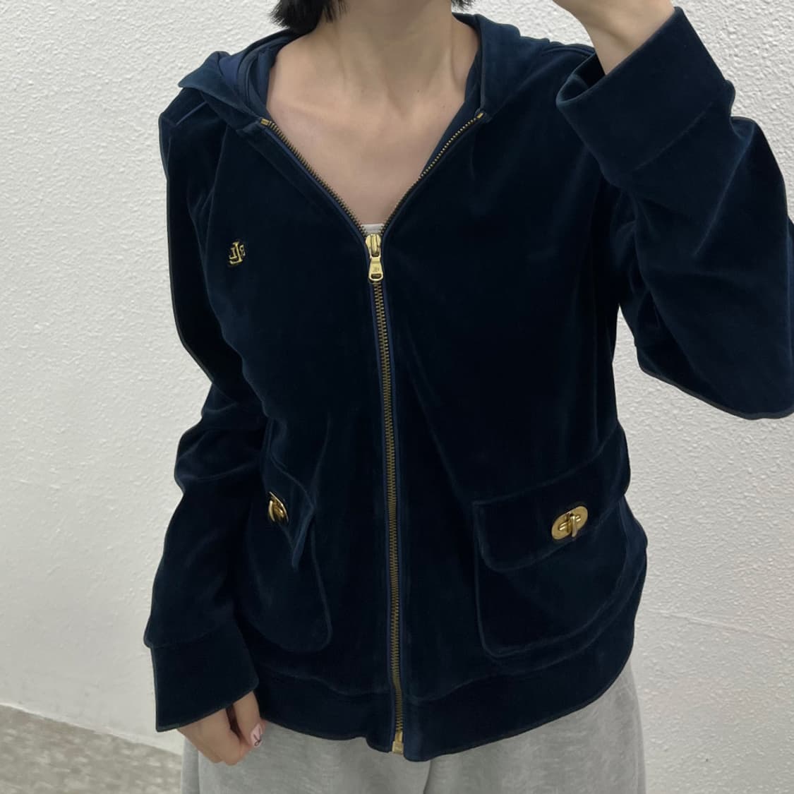 폴로 랄프로렌 네이비 벨벳 후드집업 L 상품이미지6