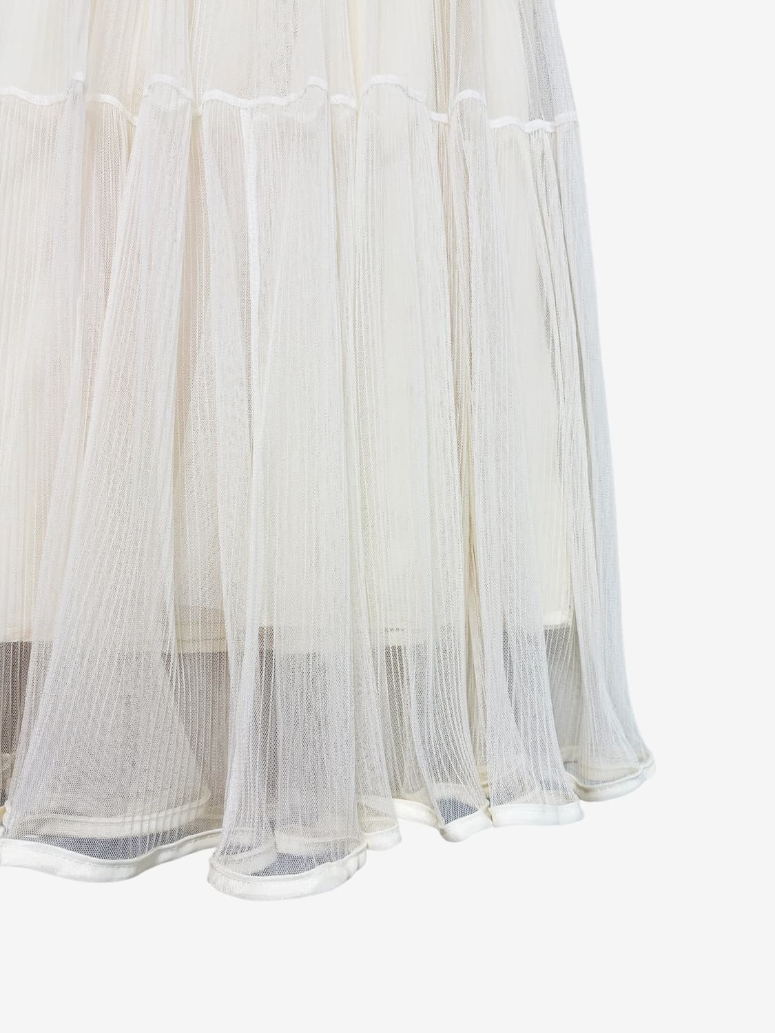 Stripe Sheer Layered Long Skirt - Ivory 상품이미지6