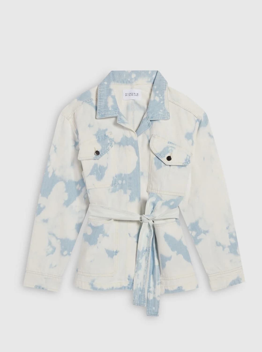 (새상품)끌로디피에로 오픈형 벨티드 워싱 데님자켓 66사이즈 상품이미지2