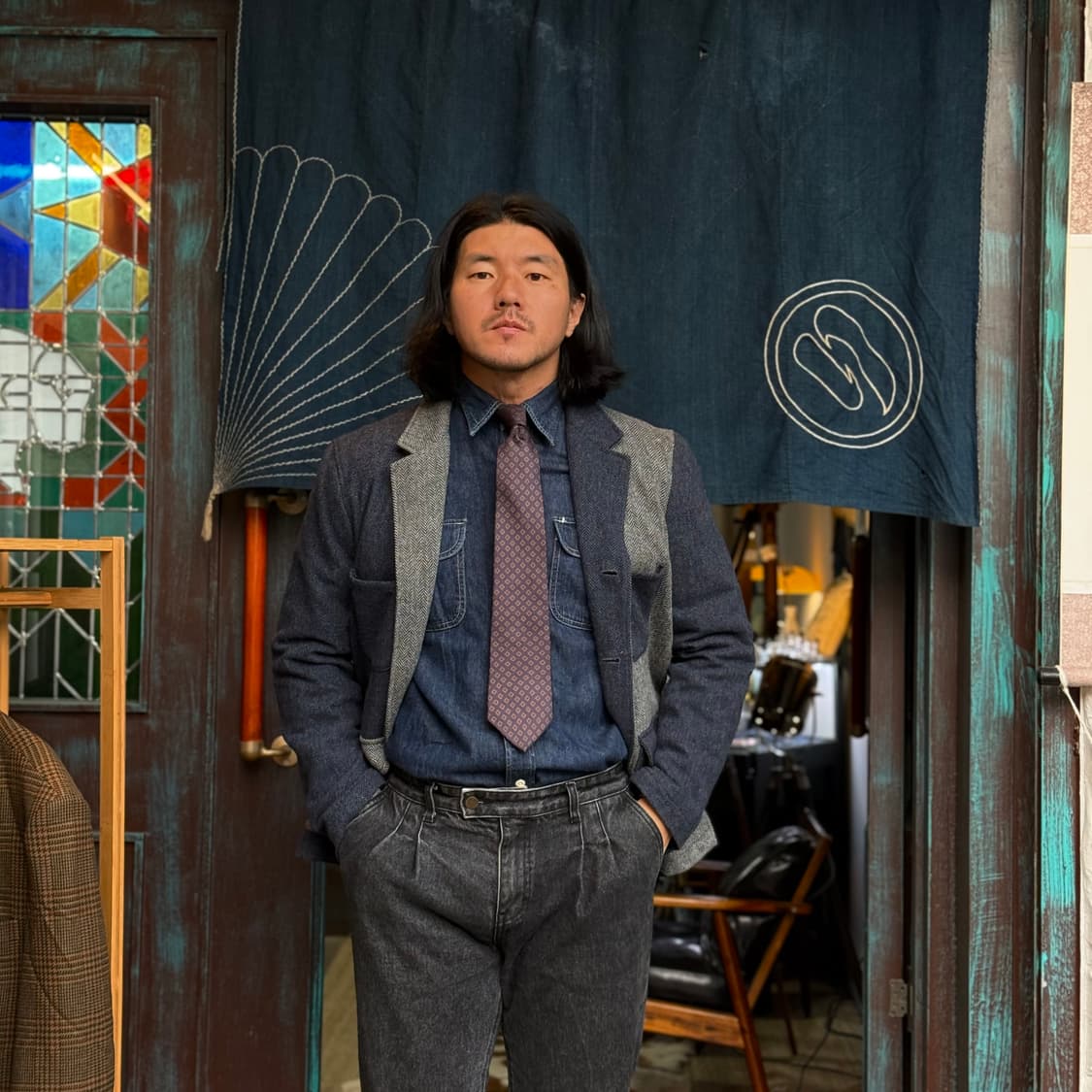 니서스호텔 울 블랜드 헤링본 자켓 L 상품이미지7